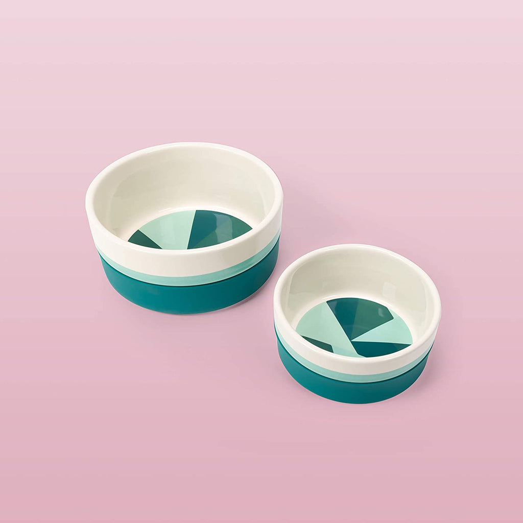 Green "Chroma" Duo Bowl, Small | Dishwasher Safe, Easy to Clean Dog Bowl with Anti-Skid Lid | Dual Functionality Bowl for Dogs for Storage or Travel