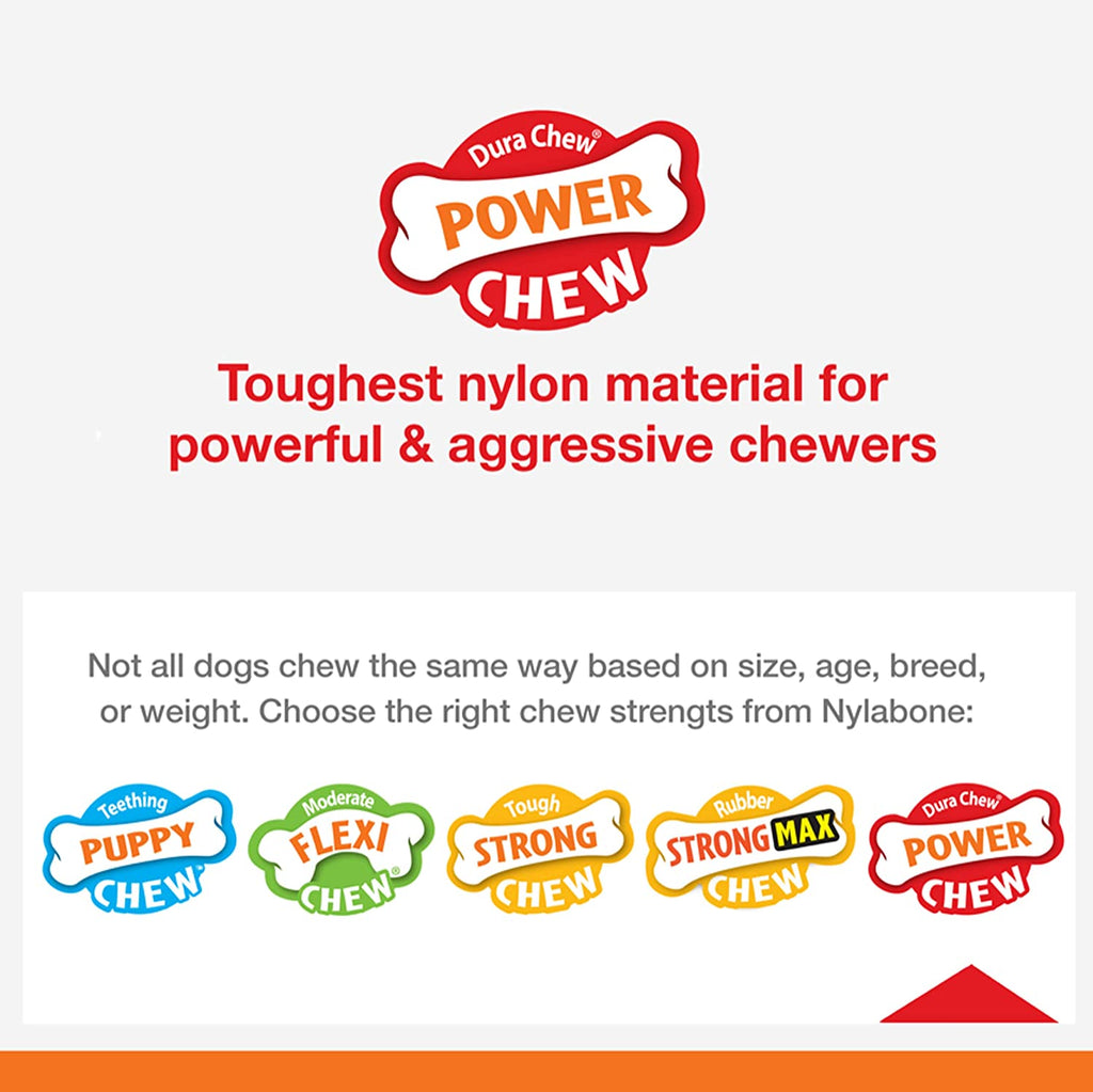 Double Bone Power Chew Toy for Dogs, Dog Toys for Aggressive Chewers, Bacon Flavor, X-Large - 50+ Lbs, 1 Count